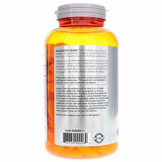 L-Arginine 1000 Mg Double Strength, NOW